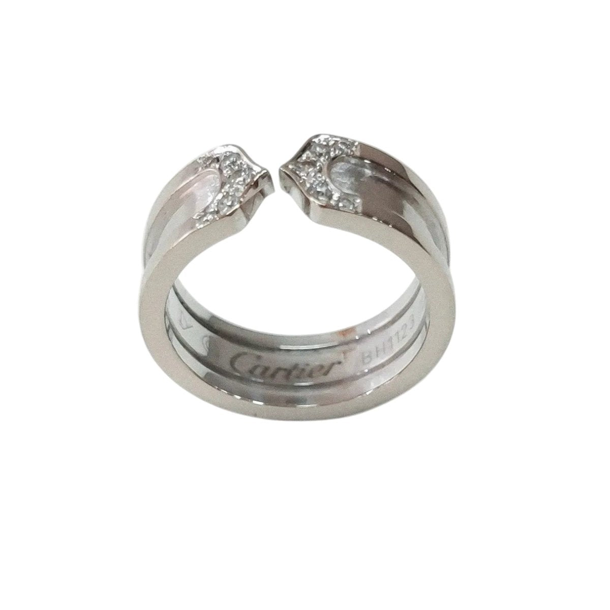 Bague Jonc CARTIER "C2" en or blanc et diamants - Castafiore