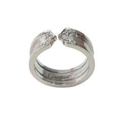 Bague Jonc CARTIER "C2" en or blanc et diamants - Castafiore