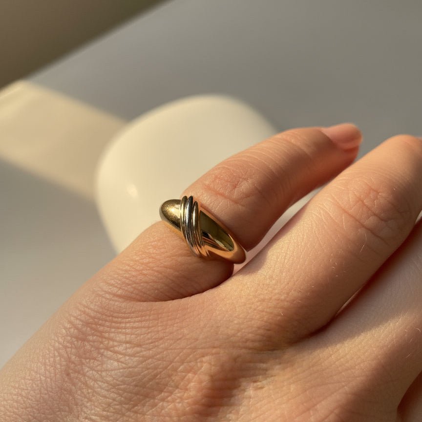 Bague Jonc CARTIER en or blanc, or jaune et or rose - Castafiore