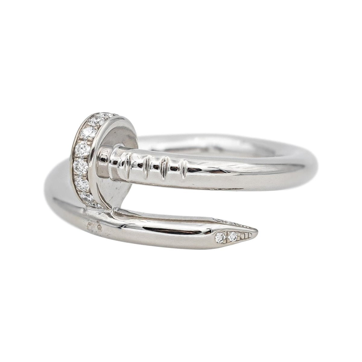Bague Jonc CARTIER "Juste un Clou" en or blanc et diamants - Castafiore