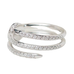 Bague Jonc CARTIER "Juste un Clou" en or blanc et diamants - Castafiore