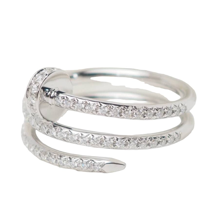 Bague Jonc CARTIER "Juste un Clou" en or blanc et diamants - Castafiore