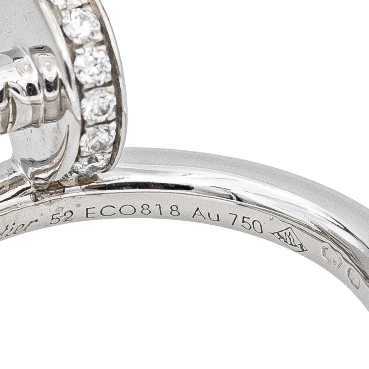 Bague Jonc CARTIER "Juste un Clou" en or blanc et diamants - Castafiore