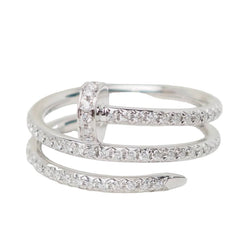 Bague Jonc CARTIER "Juste un Clou" en or blanc et diamants - Castafiore