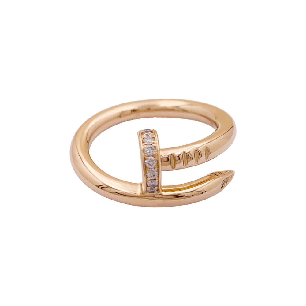Bague Jonc CARTIER "Juste un Clou" en or rose et diamants - Castafiore