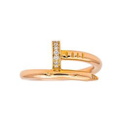 Bague Jonc CARTIER "Juste un clou" en or rose et diamants - Castafiore