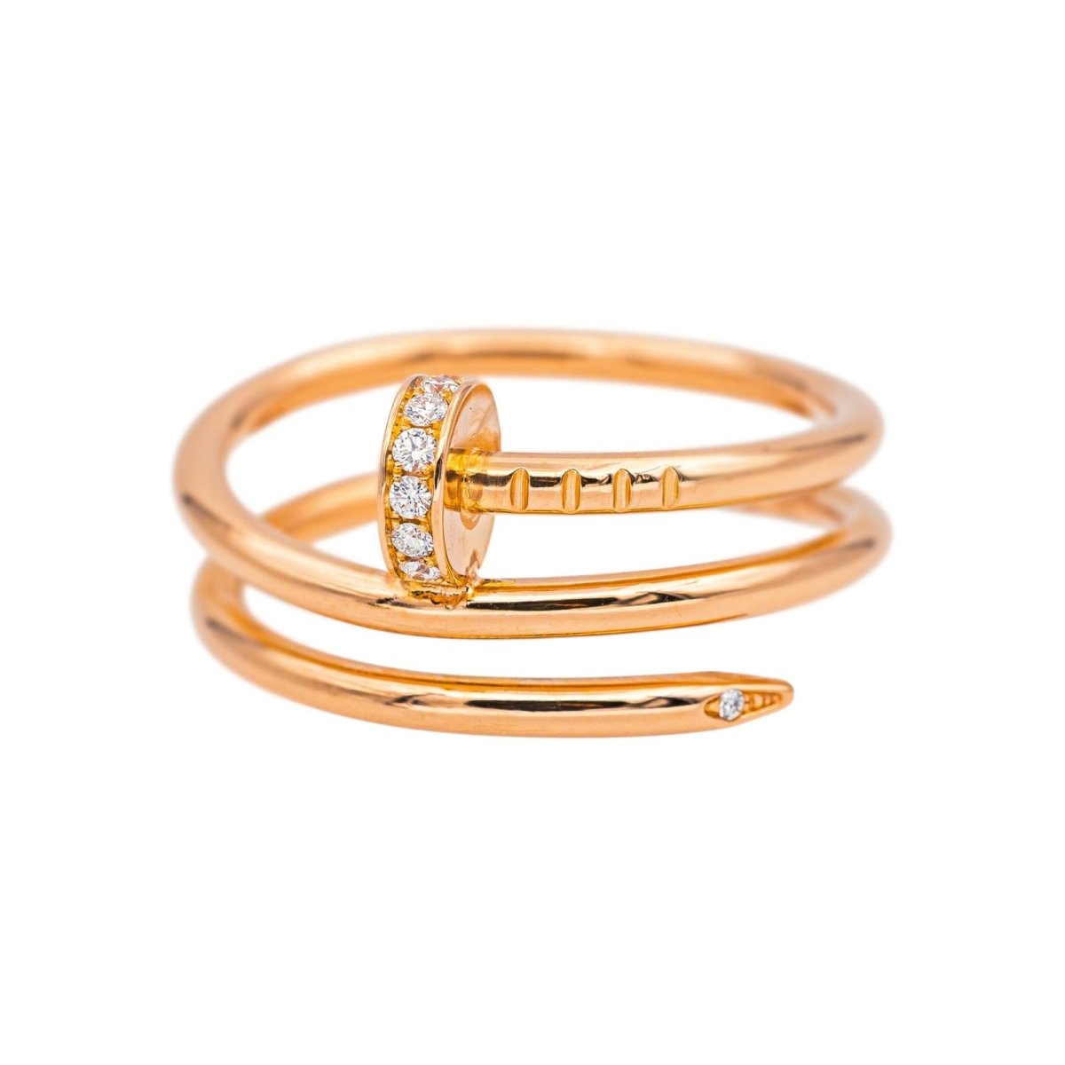 Bague Jonc CARTIER "Juste un clou" en or rose et diamants - Castafiore