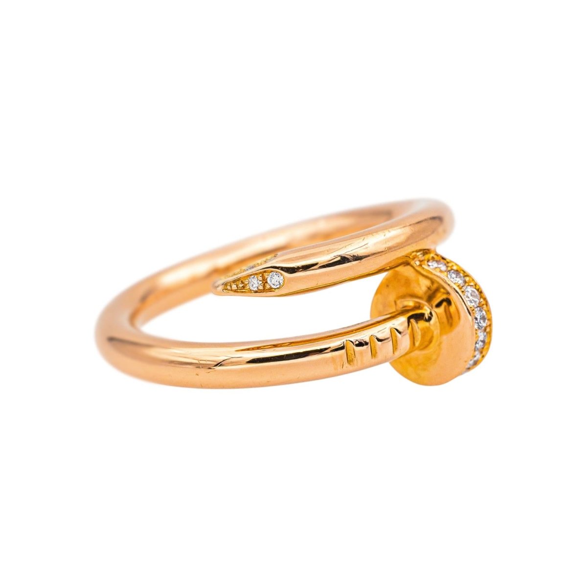 Bague Jonc CARTIER "Juste un clou" en or rose et diamants - Castafiore