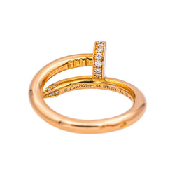 Bague Jonc CARTIER "Juste un clou" en or rose et diamants - Castafiore