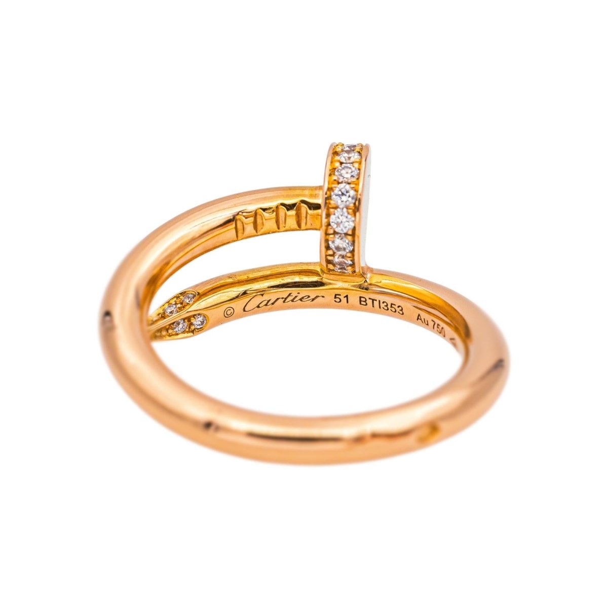 Bague Jonc CARTIER "Juste un clou" en or rose et diamants - Castafiore