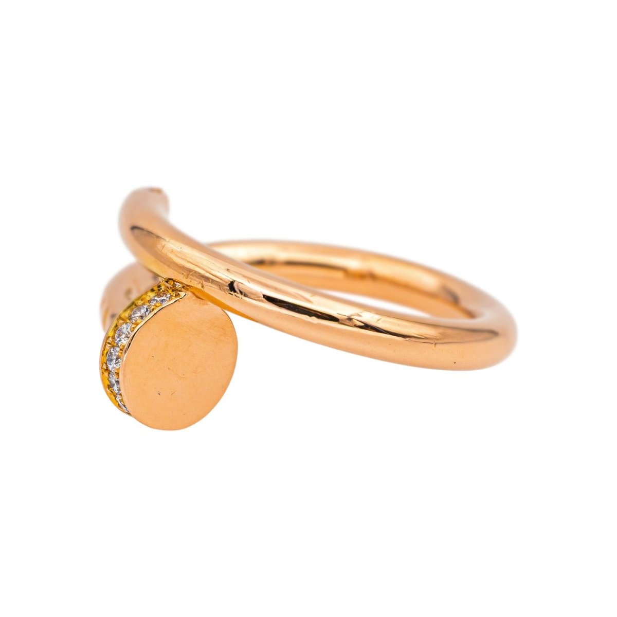 Bague Jonc CARTIER "Juste un clou" en or rose et diamants - Castafiore