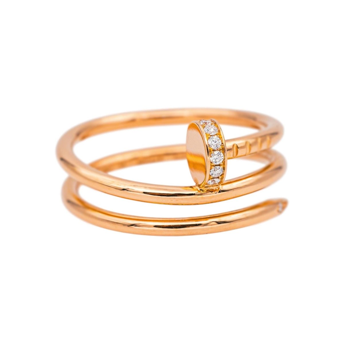 Bague Jonc CARTIER "Juste un clou" en or rose et diamants - Castafiore