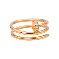 Bague Jonc CARTIER "Juste un clou" en or rose et diamants - Castafiore