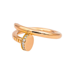 Bague Jonc CARTIER "Juste un clou" en or rose et diamants - Castafiore