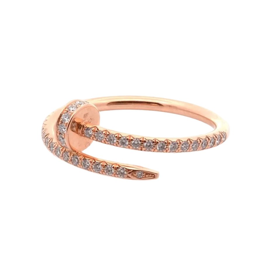 Bague Jonc CARTIER "Juste un Clou" en or rose et diamants - Castafiore