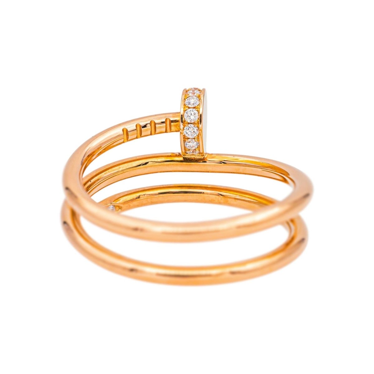 Bague Jonc CARTIER "Juste un clou" en or rose et diamants - Castafiore