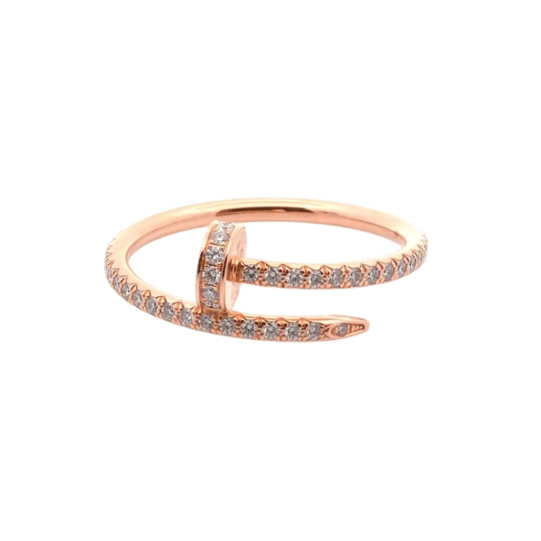 Bague Jonc CARTIER "Juste un Clou" en or rose et diamants - Castafiore