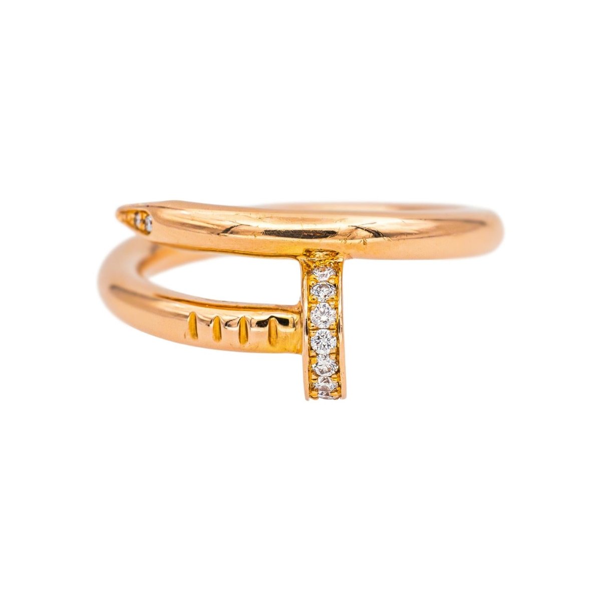 Bague Jonc CARTIER "Juste un clou" en or rose et diamants - Castafiore