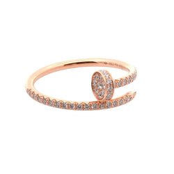 Bague Jonc CARTIER "Juste un Clou" en or rose et diamants - Castafiore