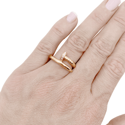 Bague Jonc CARTIER "Juste un Clou" en or rose et diamants - Castafiore