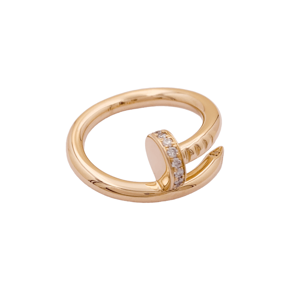 Bague Jonc CARTIER "Juste un Clou" en or rose et diamants - Castafiore