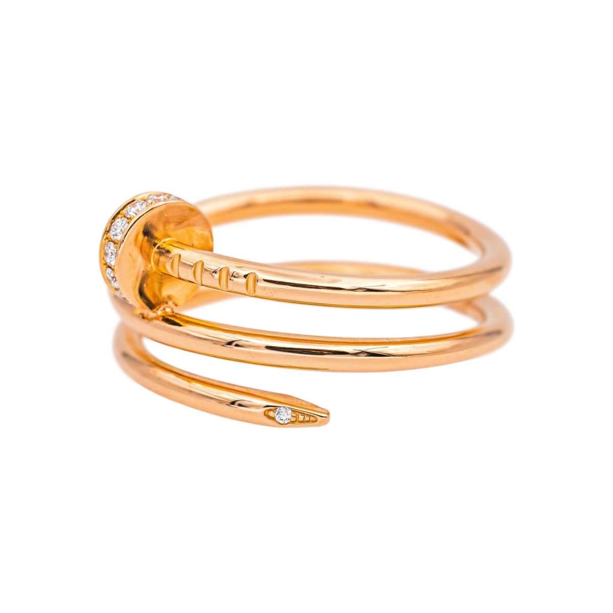 Bague Jonc CARTIER "Juste un clou" en or rose et diamants - Castafiore