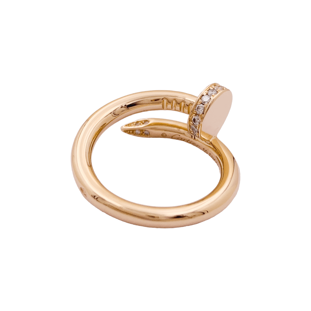 Bague Jonc CARTIER "Juste un Clou" en or rose et diamants - Castafiore
