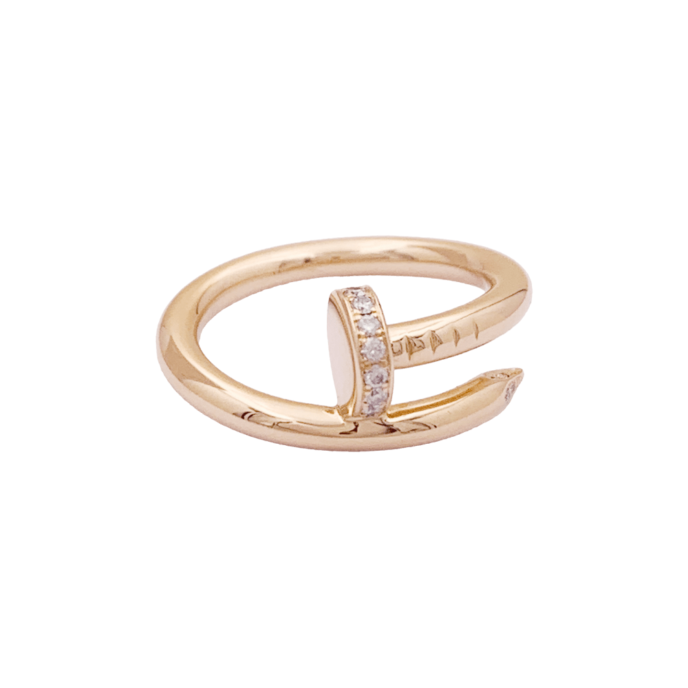 Bague Jonc CARTIER "Juste un Clou" en or rose et diamants - Castafiore