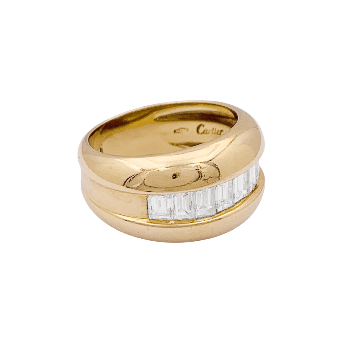 Bague Jonc CARTIER "Odin" en or jaune et diamants - Castafiore