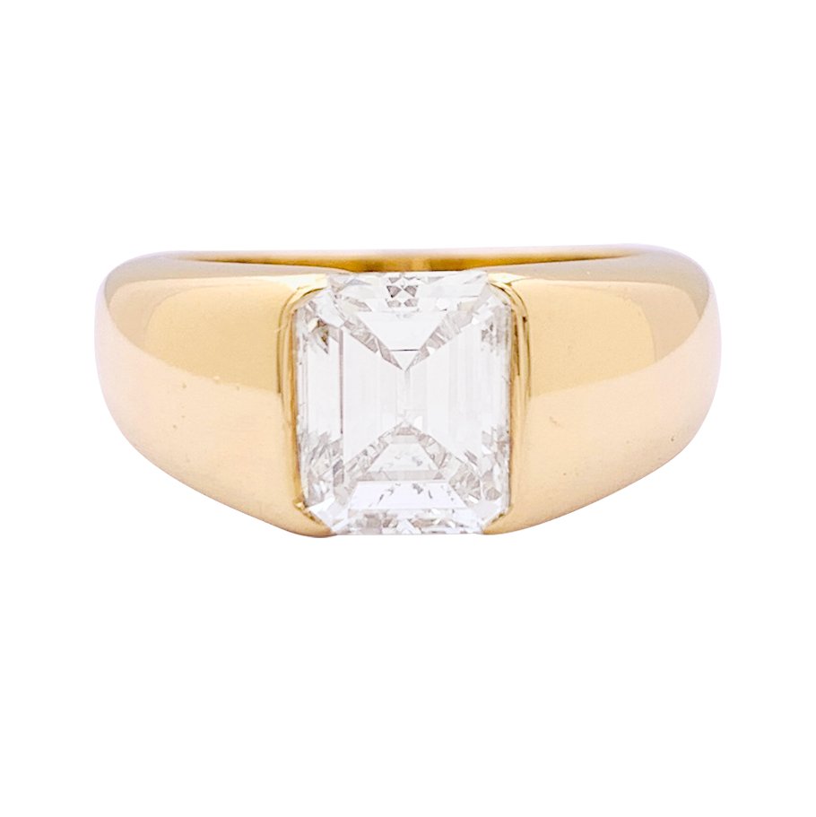 Bague Jonc CARTIER or jaune et diamant - Castafiore