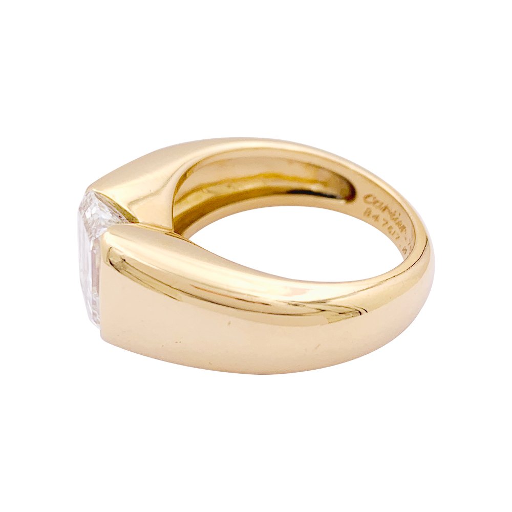 Bague Jonc CARTIER or jaune et diamant - Castafiore