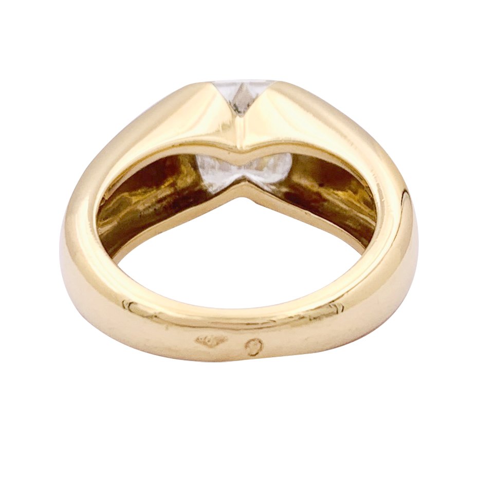 Bague Jonc CARTIER or jaune et diamant - Castafiore