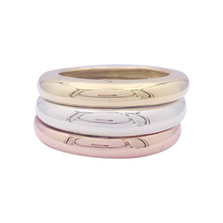 Bague Jonc CARTIER "Trinity" or jaune, or blanc et or rose - Castafiore