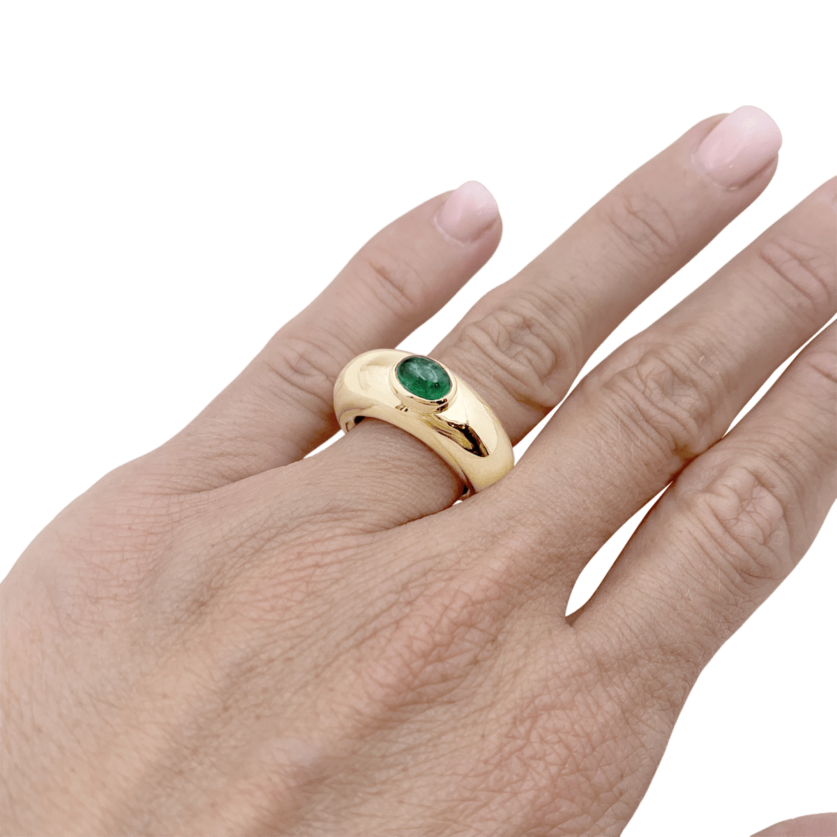 Bague Jonc CHAUMET "Anneau" en or jaune et émeraude - Castafiore