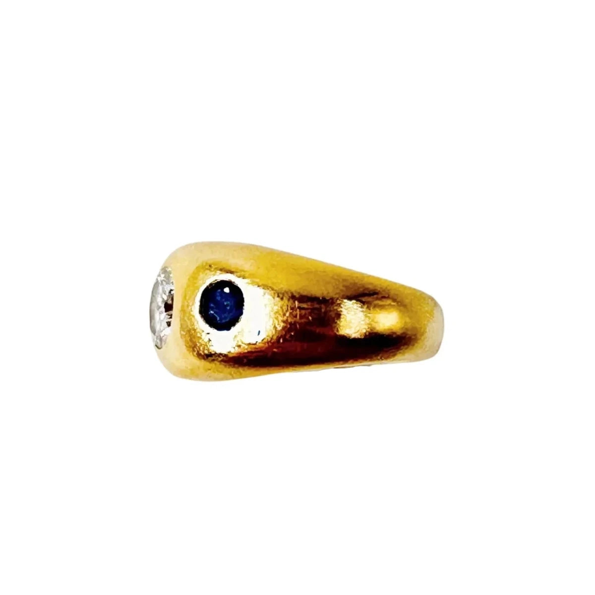 Bague Jonc CHAUMET en or jaune, saphirs et diamant - Castafiore