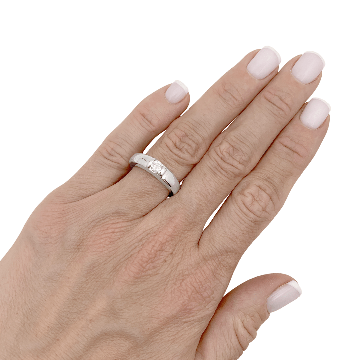 Bague Jonc CHAUMET "Gioia" en or blanc diamant - Castafiore