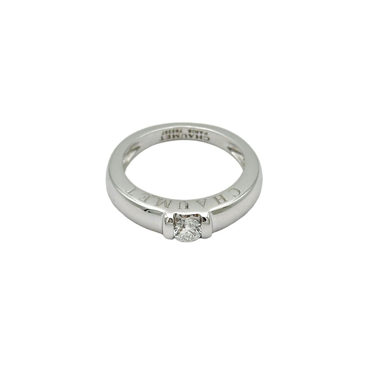 Bague Jonc CHAUMET "Gioia" en or blanc et diamant - Castafiore