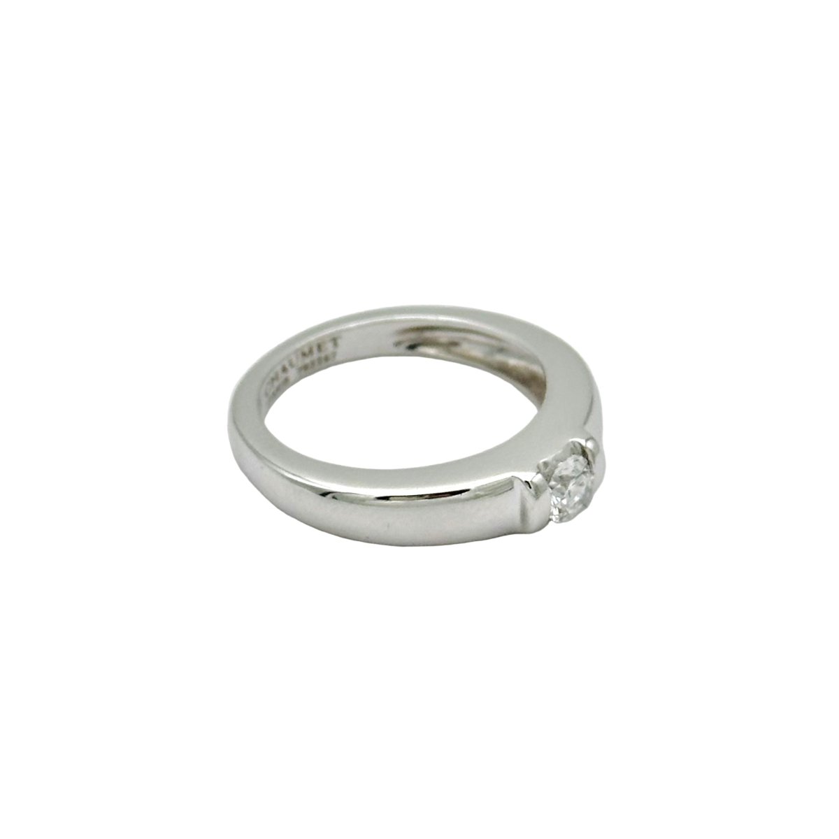 Bague Jonc CHAUMET "Gioia" en or blanc et diamant - Castafiore
