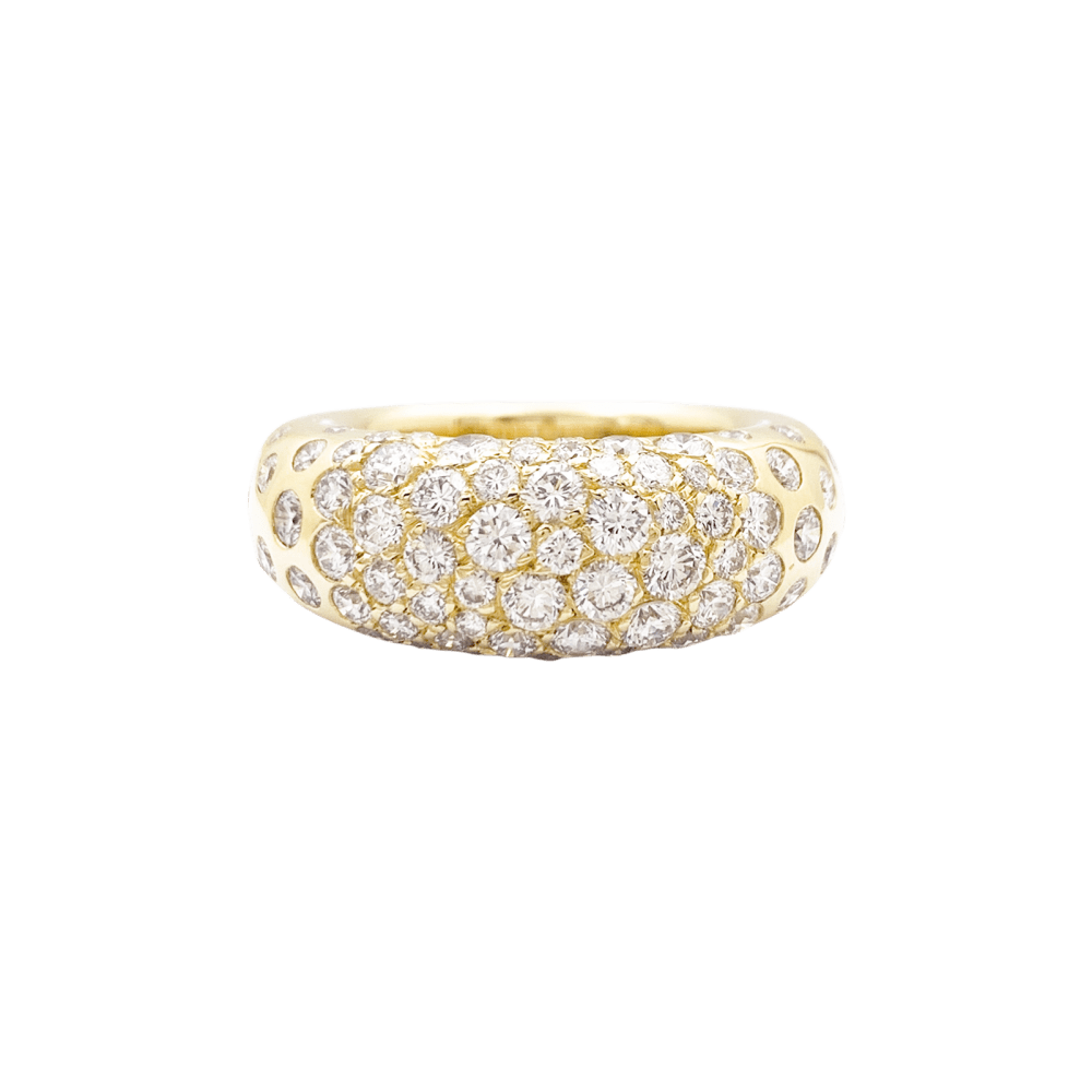 Bague Jonc CHAUMET "Grains de Caviar" en or jaune et diamants - Castafiore