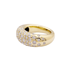 Bague Jonc CHAUMET "Grains de Caviar" en or jaune et diamants - Castafiore