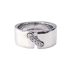 Bague Jonc CHAUMET "Liens" en or blanc et diamants - Castafiore