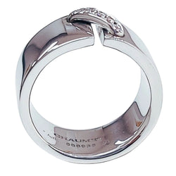 Bague Jonc CHAUMET "Liens" en or blanc et diamants - Castafiore