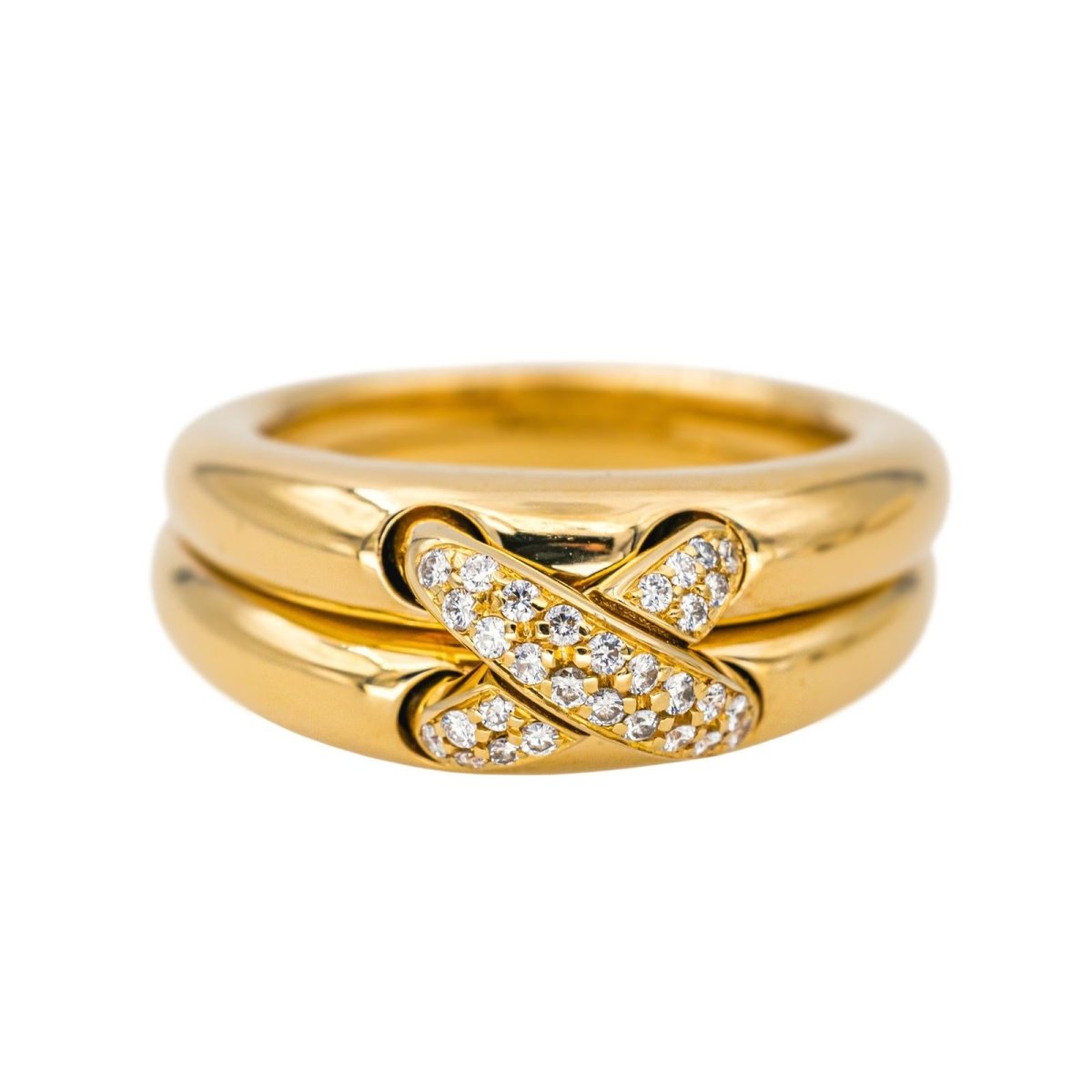 Bague Jonc CHAUMET "Liens" en or jaune et diamants - Castafiore
