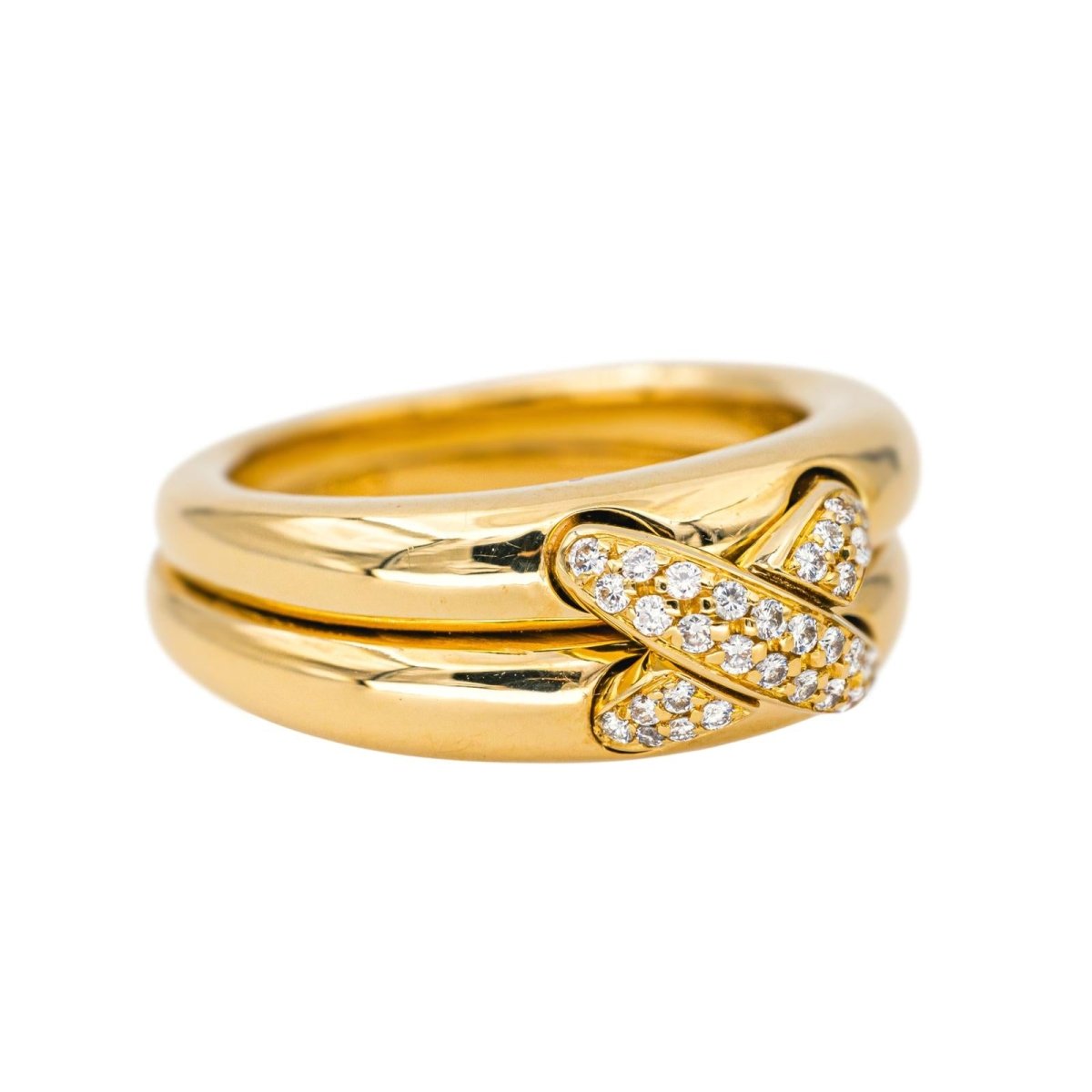 Bague Jonc CHAUMET "Liens" en or jaune et diamants - Castafiore