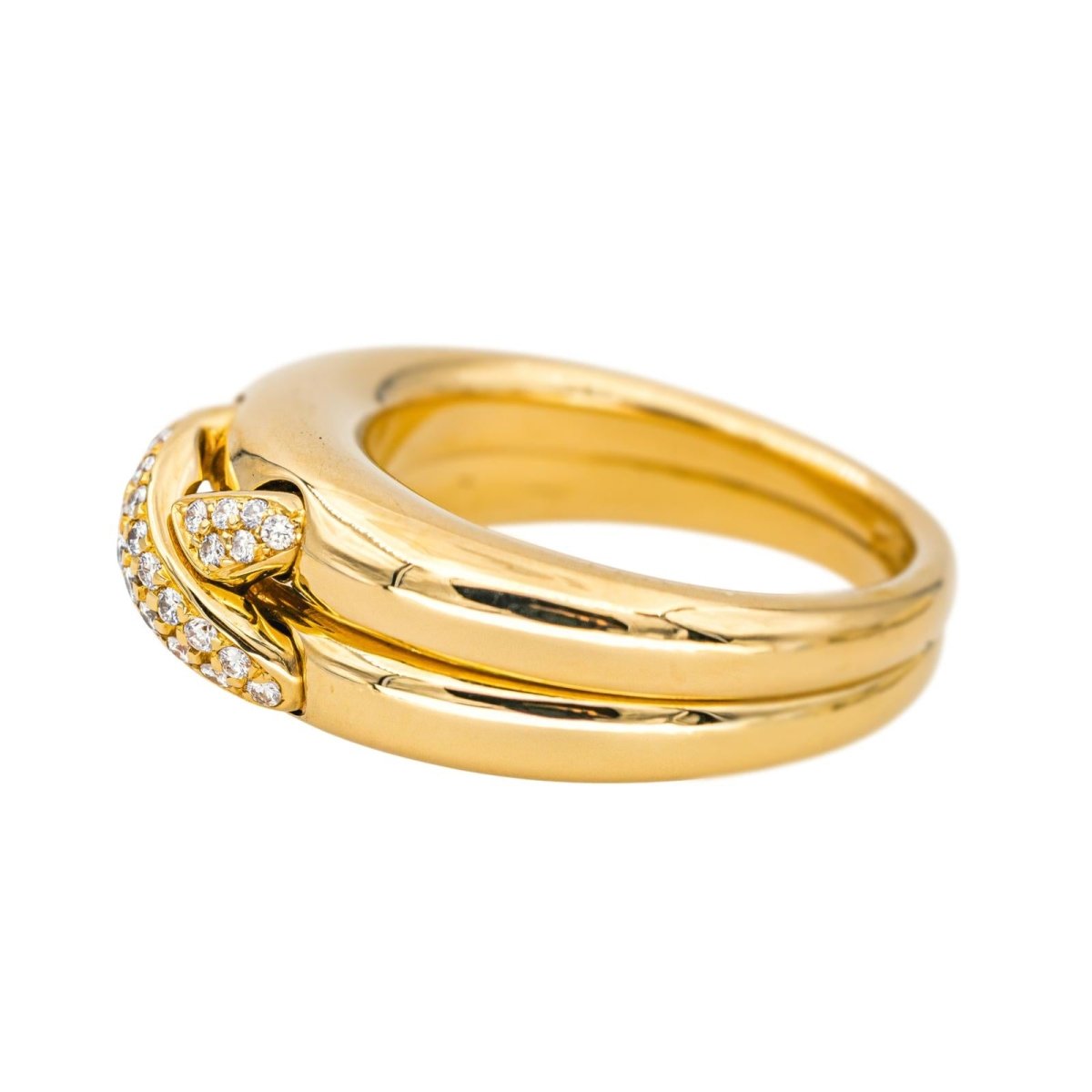 Bague Jonc CHAUMET "Liens" en or jaune et diamants - Castafiore