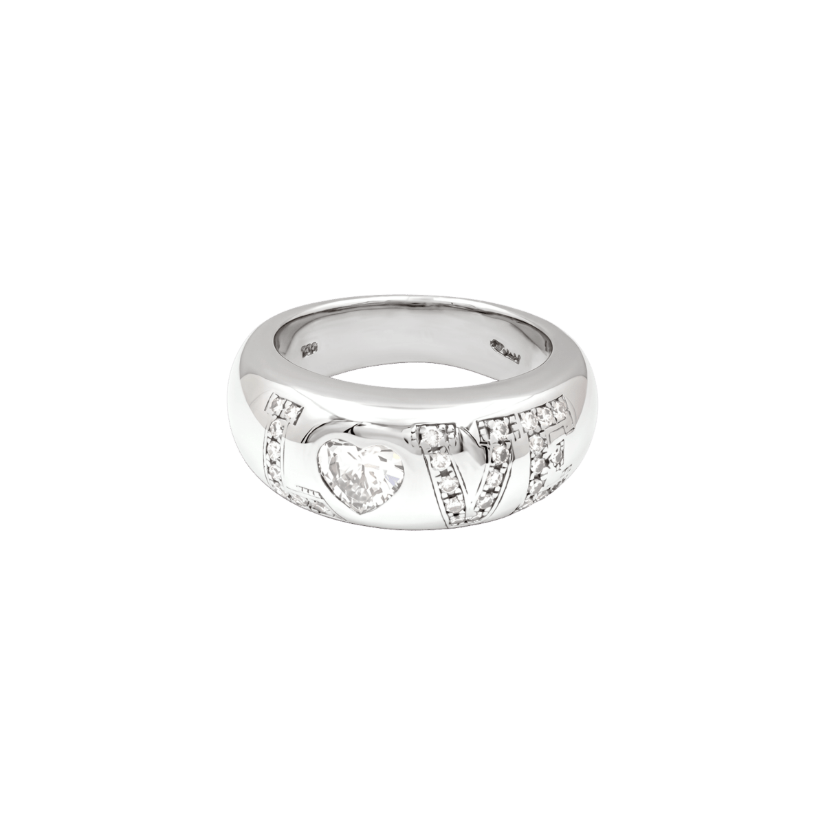 Bague Jonc CHOPARD "Love" en or blanc et diamants - Castafiore