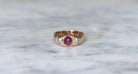 Bague Jonc Ciselé Rubis Birman et Diamants Or Rose - Castafiore