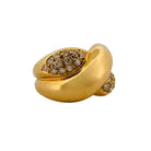 Bague Jonc croisée en or jaune et diamants - Castafiore