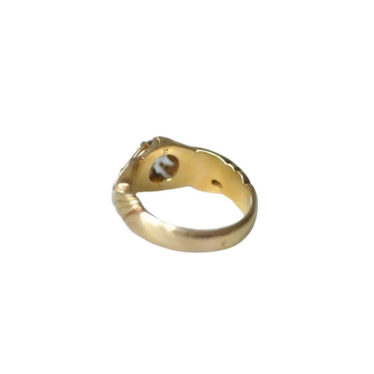 Bague jonc diamant volutes or jaune - Castafiore