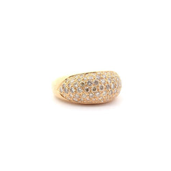 Bague jonc diamants en or jaune 18k - Castafiore